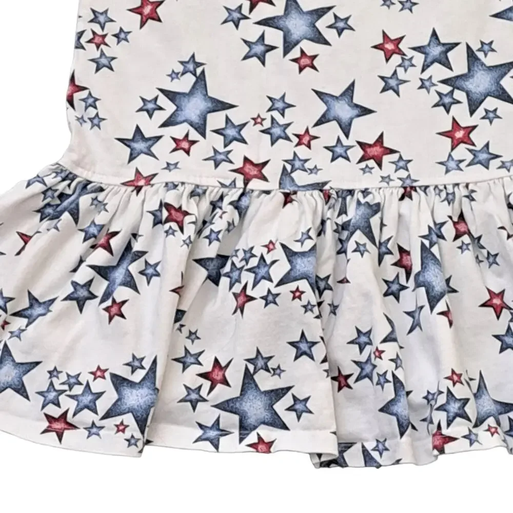 Lands' End Americana Stars Sleeveless Dress Size Small July 4th Festive Sundress